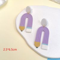 1 Pair Simple Style U Shape Pencil Soft Clay Chandelier Earrings sku image 4