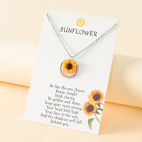 Fashion Sunflower Stainless Steel Polishing Pendant Necklace 1 Piece main image 1