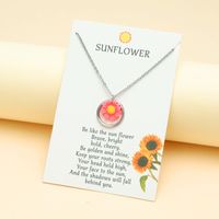 Fashion Sunflower Stainless Steel Polishing Pendant Necklace 1 Piece main image 3