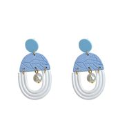 1 Paire Mode Géométrique Argile Molle Perles Artificielles Femmes Boucles D'oreilles main image 3