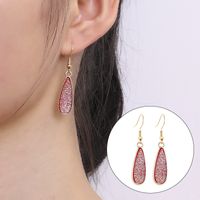 1 Pair Simple Style Water Droplets Alloy Resin Patchwork Women's Drop Earrings main image 1