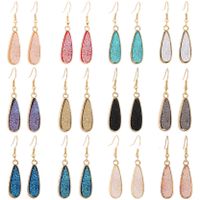 1 Pair Simple Style Water Droplets Alloy Resin Patchwork Women's Drop Earrings main image 3