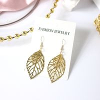 1 Pair Fashion Leaf Metal Plating Women's Drop Earrings sku image 2