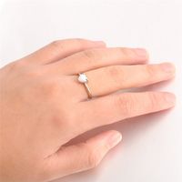 Fashion Heart Shape Alloy Plating Artificial Gemstones Women's Rings main image 3