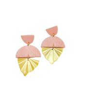 1 Pair Fashion Geometric Soft Clay Metal Patchwork Women's Drop Earrings main image 2