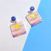 1 Pair Sweet Oil Painting Arylic Women's Drop Earrings sku image 5