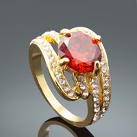Luxurious Geometric Alloy Plating Zircon Gold Plated Women's Rings main image 1
