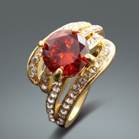 Luxurious Geometric Alloy Plating Zircon Gold Plated Women's Rings main image 3