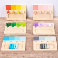 Montessori Color Wooden Plugboards Color Resolution Teaching Aids Children's Wooden Toy main image 1