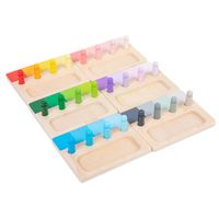 Montessori Couleur Bois Plugboards Résolution De Couleur Aides Pédagogiques Jouet En Bois Pour Enfants main image 2