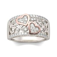 Romantic Heart Shape Alloy Plating Rhinestones 18k Gold Plated Women's Rings main image 3