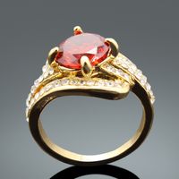 Luxurious Geometric Alloy Plating Zircon Gold Plated Women's Rings main image 4