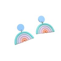 1 Pair Sweet Rainbow Soft Clay Women's Drop Earrings main image 5