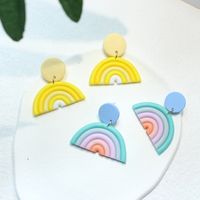 1 Pair Sweet Rainbow Soft Clay Women's Drop Earrings main image 4