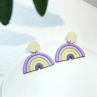1 Pair Sweet Rainbow Soft Clay Women's Drop Earrings sku image 4
