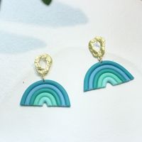 1 Pair Sweet Rainbow Soft Clay Women's Drop Earrings sku image 5