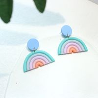 1 Pair Sweet Rainbow Soft Clay Women's Drop Earrings sku image 2
