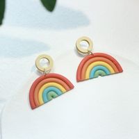 1 Pair Sweet Rainbow Soft Clay Women's Drop Earrings sku image 1