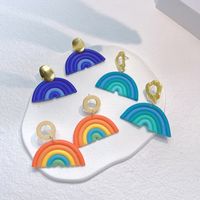 1 Pair Sweet Rainbow Soft Clay Women's Drop Earrings main image 3