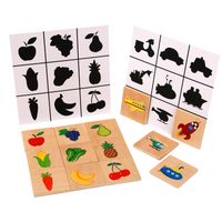 Montessori Teaching Aids Shadow Matching Game Wooden Puzzle Children's Educational Toys main image 3