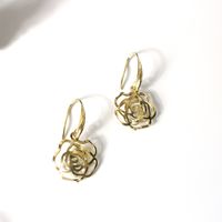 1 Pair Glam Flower Metal Plating Artificial Crystal Women's Drop Earrings sku image 3