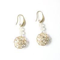 1 Pair Glam Flower Metal Plating Artificial Crystal Women's Drop Earrings sku image 4