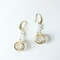 1 Pair Glam Flower Metal Plating Artificial Crystal Women's Drop Earrings sku image 7