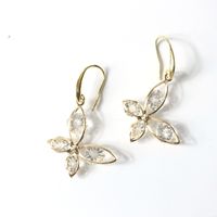 1 Pair Glam Flower Metal Plating Artificial Crystal Women's Drop Earrings sku image 5