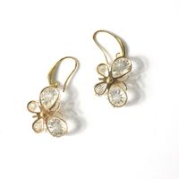 1 Pair Glam Flower Metal Plating Artificial Crystal Women's Drop Earrings sku image 6