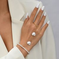 1 Piece Fashion Heart Shape Arylic Imitation Pearl Plating Women's Bracelets sku image 1
