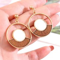 1 Pair Fashion Geometric Wood Handmade Women's Drop Earrings main image 3