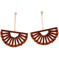 1 Pair Fashion Geometric Wood Handmade Women's Drop Earrings main image 2