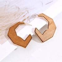 1 Pair Fashion Geometric Wood Handmade Women's Drop Earrings sku image 5