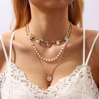 1 Piece Fashion Flower Alloy Plating Women's Layered Necklaces main image 1