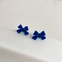 1 Pair Fashion Butterfly Bow Knot Flocking Plating Women's Ear Studs sku image 7