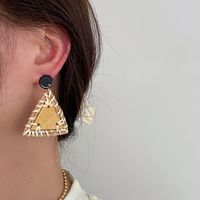 1 Pair Vacation Triangle Round Braid Wood Rattan Drop Earrings main image 4