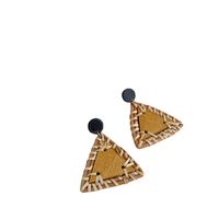 1 Pair Vacation Triangle Round Braid Wood Rattan Drop Earrings main image 2