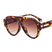 Retro Leopard Pc Oval Frame Patchwork Full Frame Women's Sunglasses main image 4