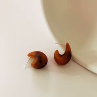 1 Pair Retro Geometric Moon Alloy Resin Women's Ear Studs sku image 4