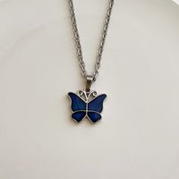 1 Stück Mode Schmetterling Metall Emaille Frau Halskette Mit Anhänger main image 4