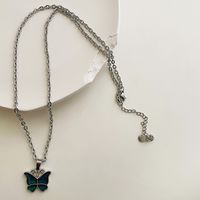 1 Stück Mode Schmetterling Metall Emaille Frau Halskette Mit Anhänger main image 1