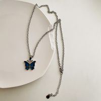 1 Stück Mode Schmetterling Metall Emaille Frau Halskette Mit Anhänger main image 3