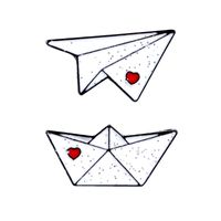 Fashion Heart Shape Paper Airplane Ship Alloy Enamel Plating Unisex Brooches main image 4