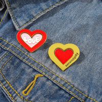 Cartoon Style Heart Shape Alloy Stoving Varnish Unisex Brooches main image 1