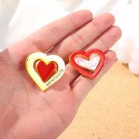 Cartoon Style Heart Shape Alloy Stoving Varnish Unisex Brooches main image 3