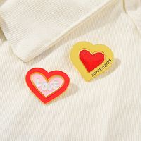 Cartoon Style Heart Shape Alloy Stoving Varnish Unisex Brooches main image 4