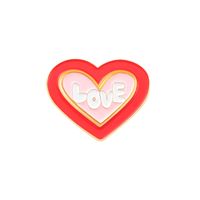 Cartoon Style Heart Shape Alloy Stoving Varnish Unisex Brooches sku image 1