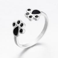 Cute Paw Print Copper Plating Open Ring 1 Piece main image 1