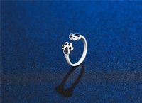Cute Paw Print Copper Plating Open Ring 1 Piece main image 4