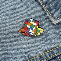 Fashion Rubik's Cube Alloy Plating Unisex Brooches main image 1